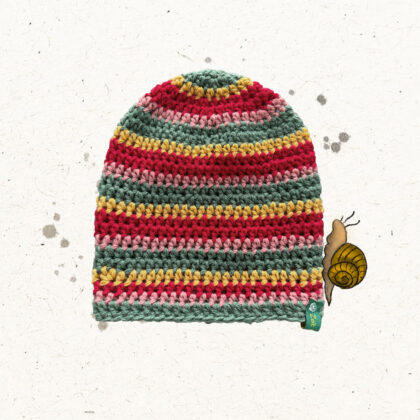 Produktbild:Gehäkelte bunte Beanie Mütze