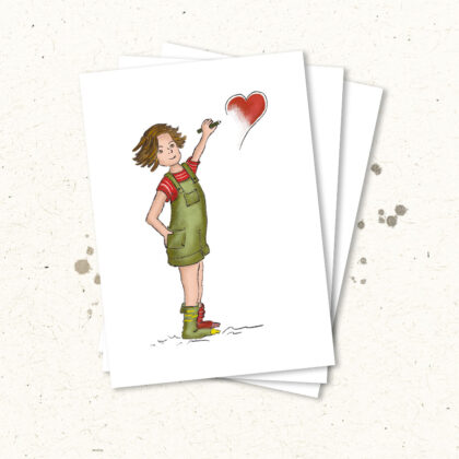 Produktbild Grusskarte, Liska zeichnet Herz